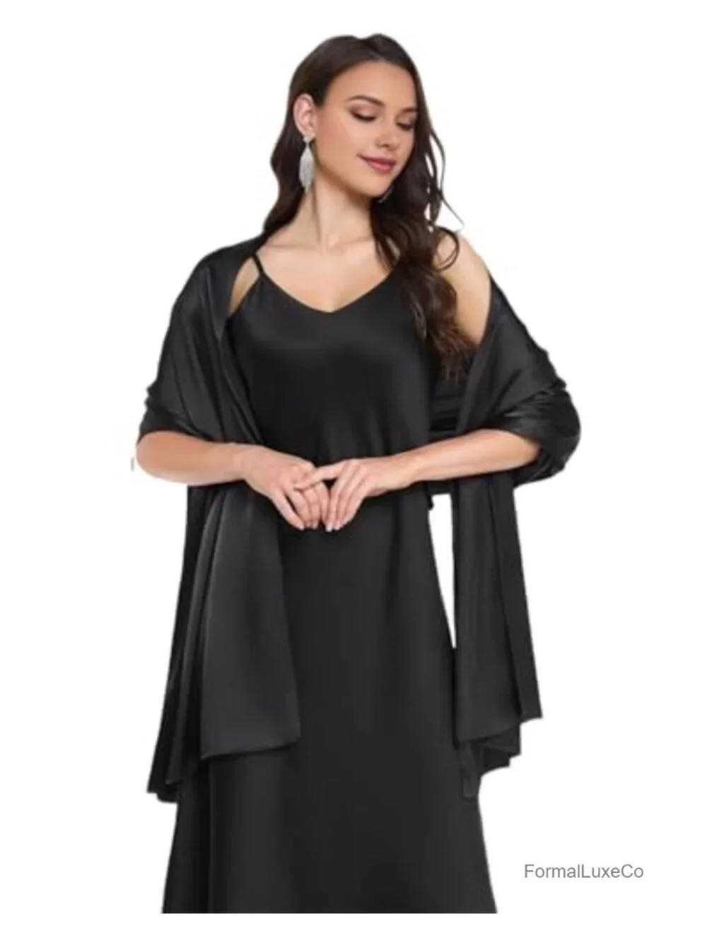 Large Satin Shawl Wrap for Evening Dresses Wedding Bridesmaid Scarf